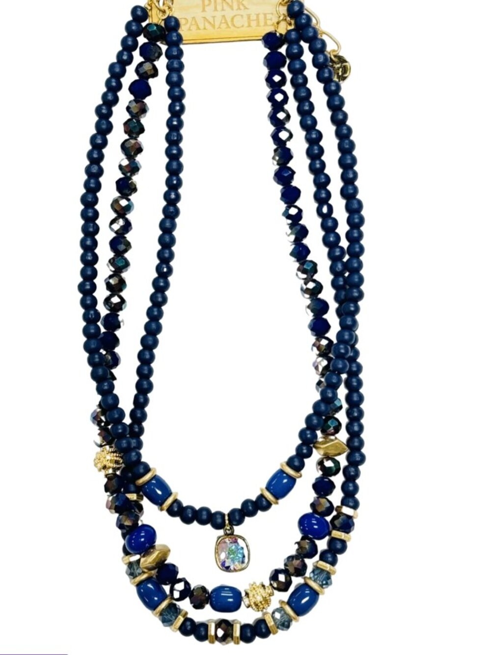3 Strand Navy Necklace